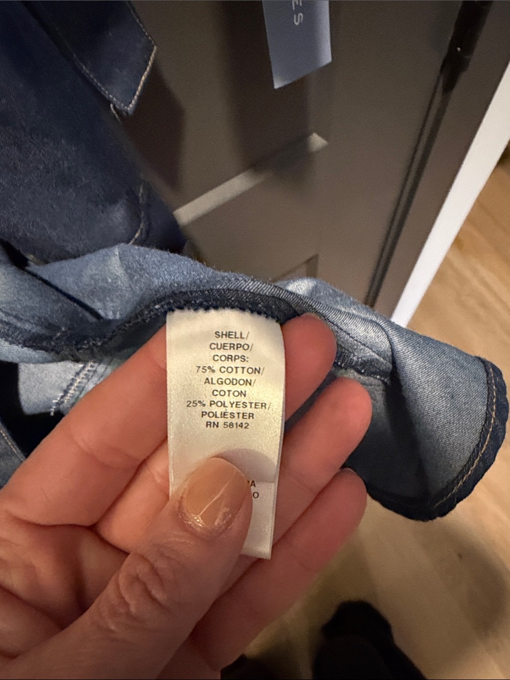 London Times Chambray Shirt Dress — Light Blue - Picture 7 of 9